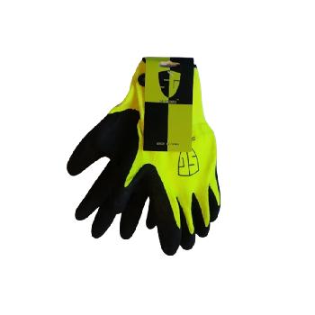 Hi-Viz Latex Gripper Gloves-Lge